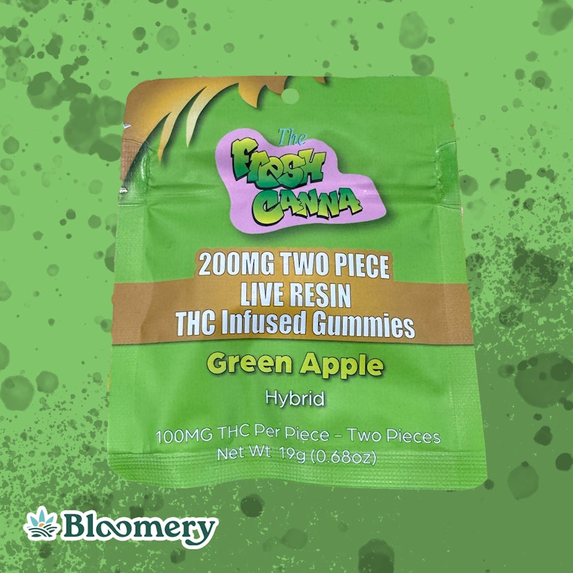 Fresh Canna | 200mg Live Resin Gummies | 2 Pack | Green Apple (Hybrid)