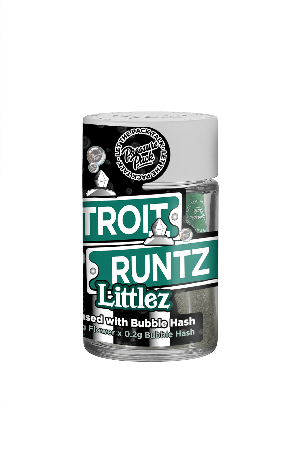 Pressure Pack - 5-Pack .7g Bubble Hash Infused Prerolls - Detroit Runtz