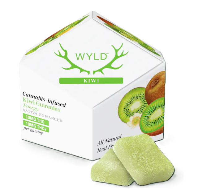 Wyld Gummies Kiwi 1 THC : 1 THCV 10pk/100mg (sativa, 2.8g)