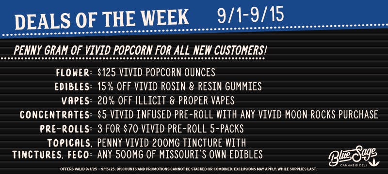 Blue Sage Cannabis Deli - STL Menu - a Cannabis Dispensary
