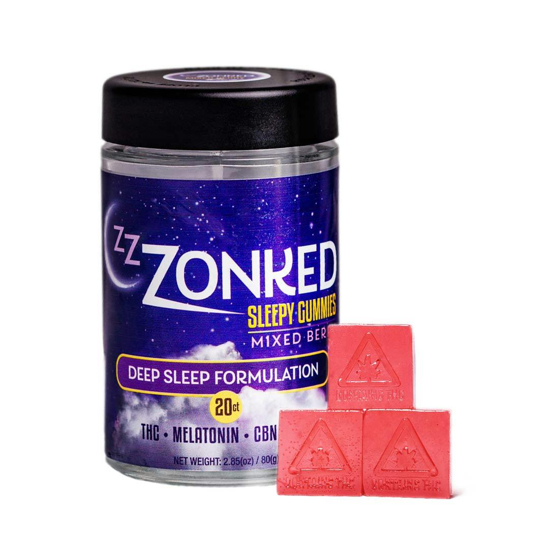 Gummies Zzzonked Sleepy Mixed Berry 100mg 20pk Zonked Canna