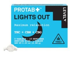 LEVEL | Lights Out Protab THC:CBN:CBG | Max Relaxation  Tablets 5pk | 20mg