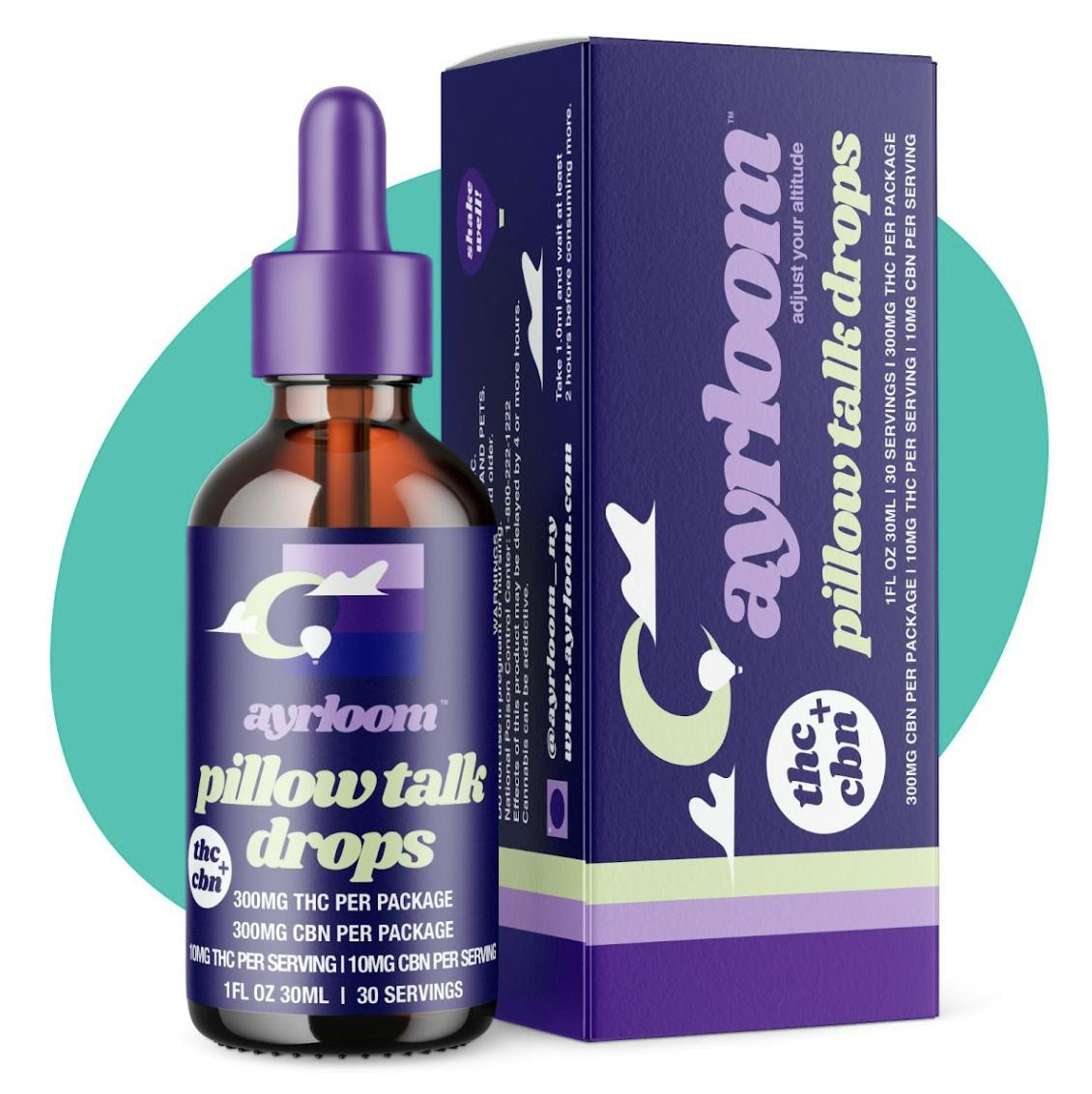 Ayrloom | Pillow Talk Drops | 1:1 | 300MG THC : 300MG CBN-2