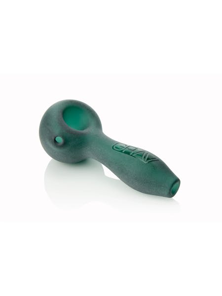 GRAV Sandblasted Spoon 4" Hand Pipe - Lake Green