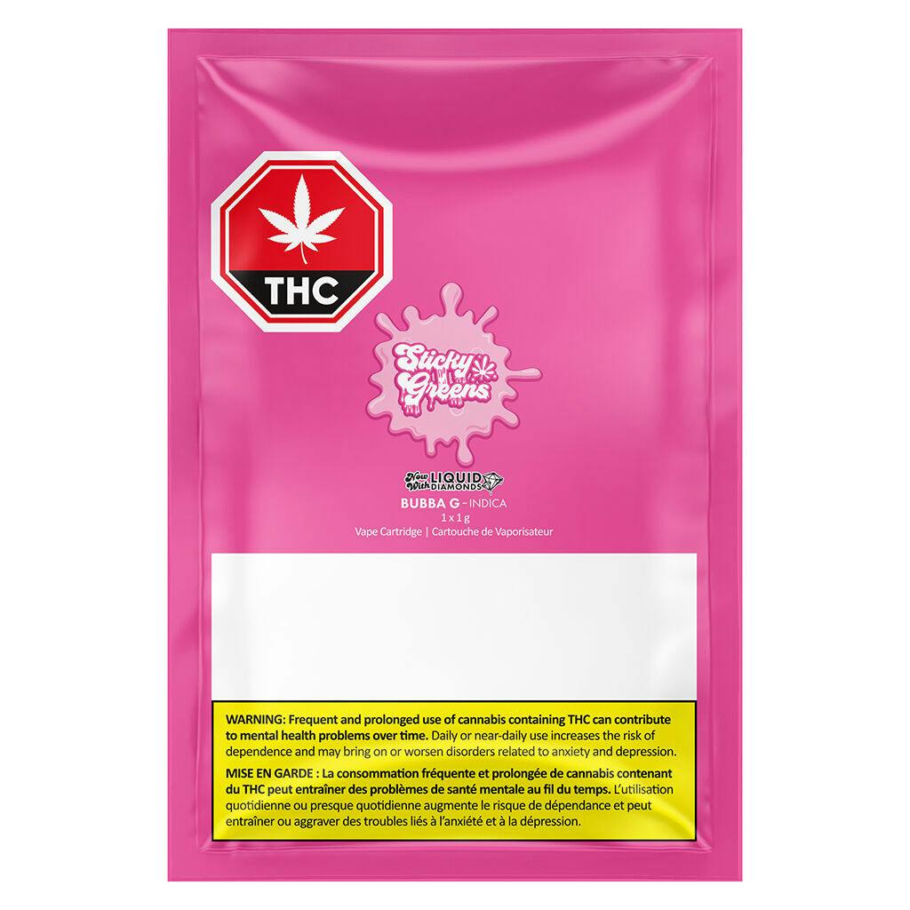 Sticky greens - bubba g - liquid diamonds 510 thread cartridge