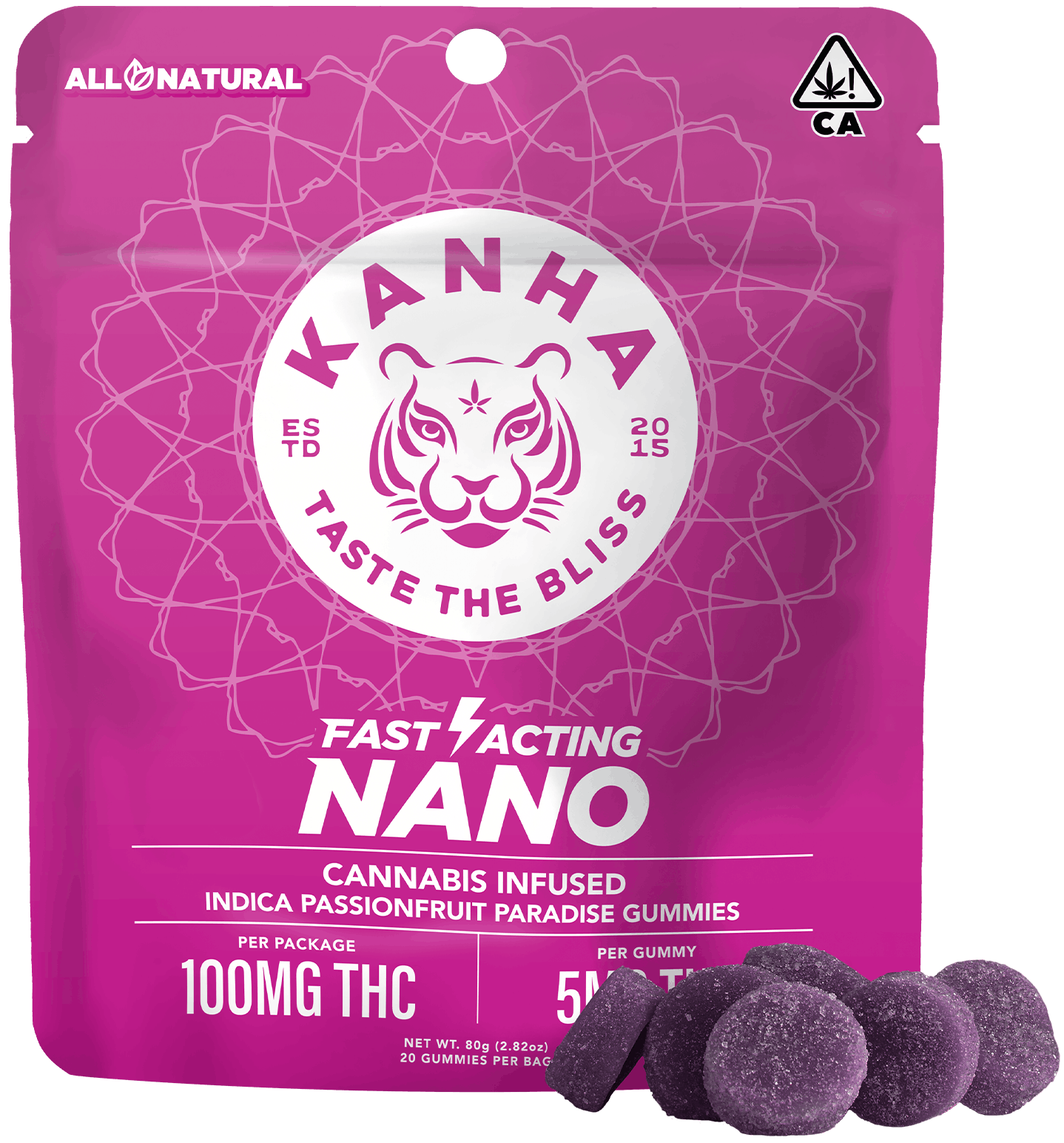 Product: Kanha | Passionfruit Paradise | Fast-Acting Nano Gummies - 100mg