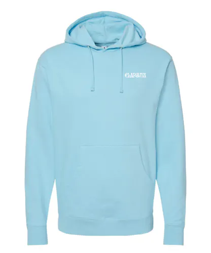 Claravita Postcard Hoodie | Aqua Blue-active