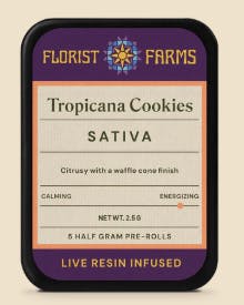 Florist Farms Tropical Cookies 5pk Live Resin Infused Prerolls