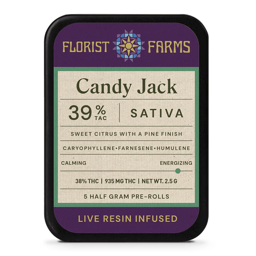 Florist Farms - Candy Jack Live Resin Infused 0.5g Pre-Rolls - 5pk