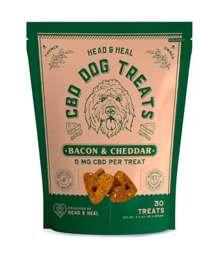 Head & Heal | CBD Dog Treats | Bacon & Cheddar | 30pk | 150mg CBD-active
