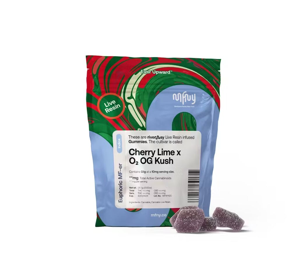 MFNY - 100mg Live Resin Gummies - Cherry Lime x O2 OG Kush