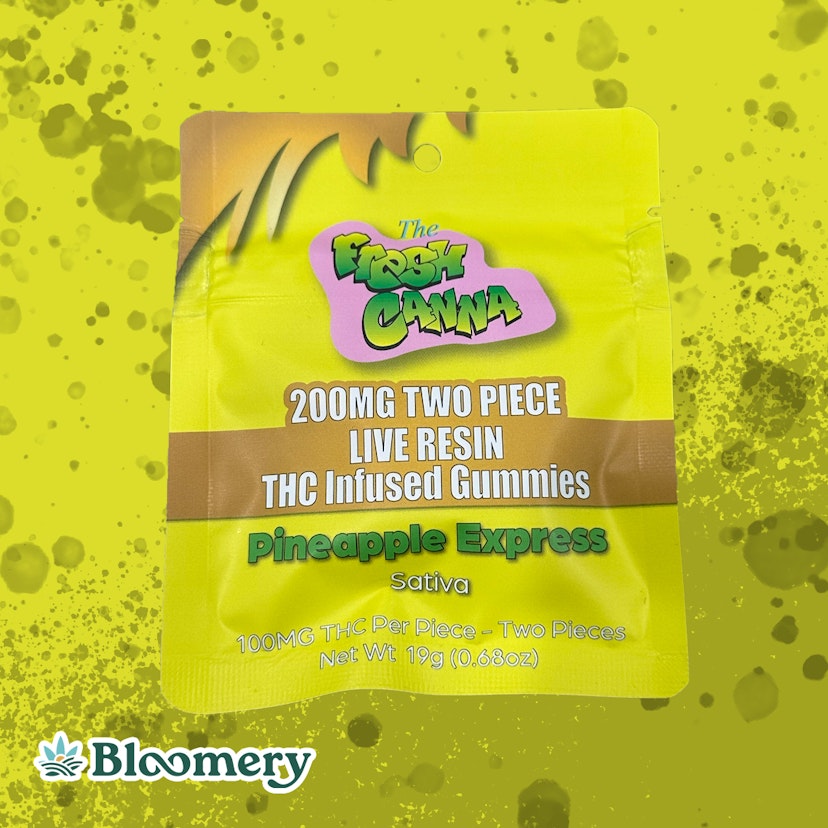 Fresh Canna | 200mg Live Resin Gummies | 2 Pack | Pineapple Express (Sativa)