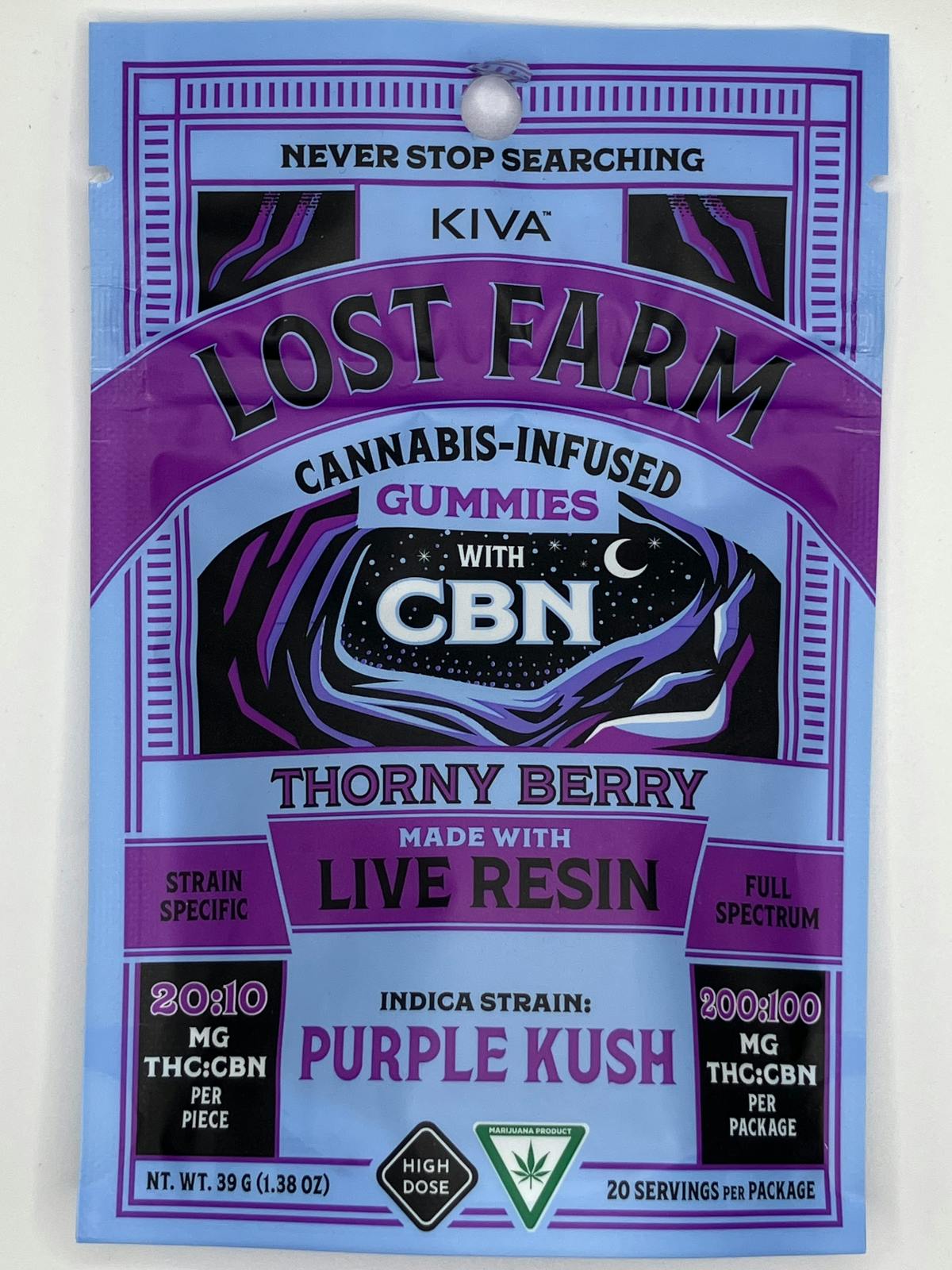 Lost Farm | Live Resin Gummies - 2:1, THC:CBN, 200mg - Thorny Berry