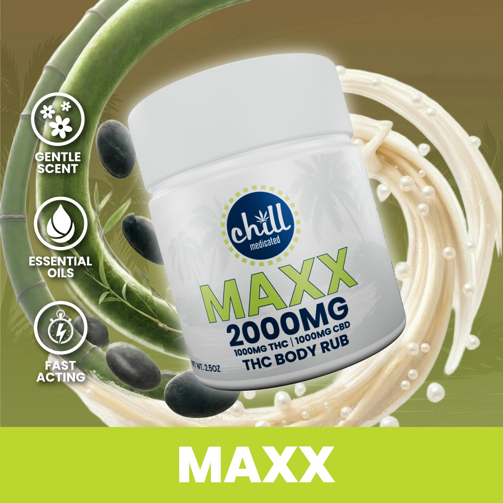 MAXX Body Rub I 1000mg THC : 1000mg CBD