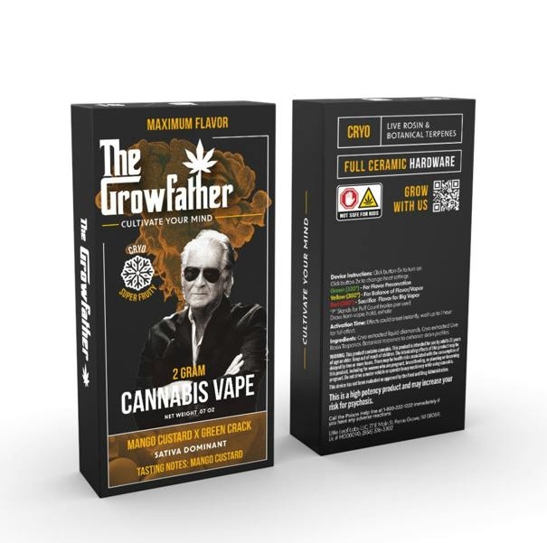 The Growfather Mango Custard Green Crack Disposable 2G