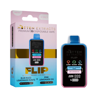 Mitten Extracts - 2g Flip Disposable - Blue Razz Lemonade Runtz / Pink Lemonade OG (H/I)