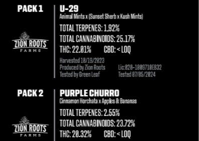Photo of U-29/Purple Churro 10pk Preroll (Benson Arbor)