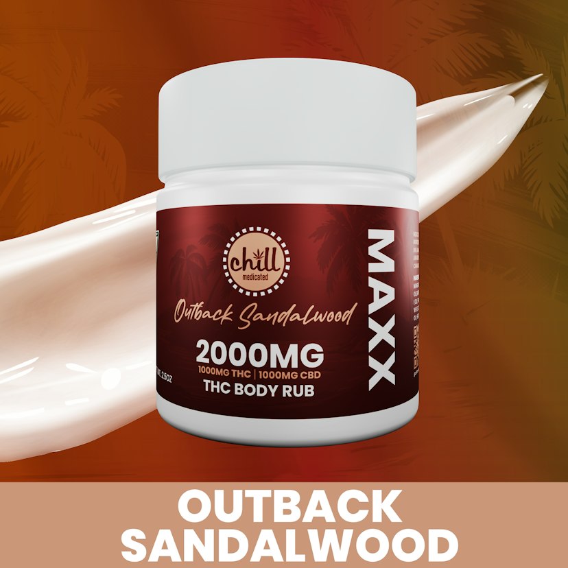Chill Medicated - Outback Sandalwood MAXX Body Rub THC : CBD