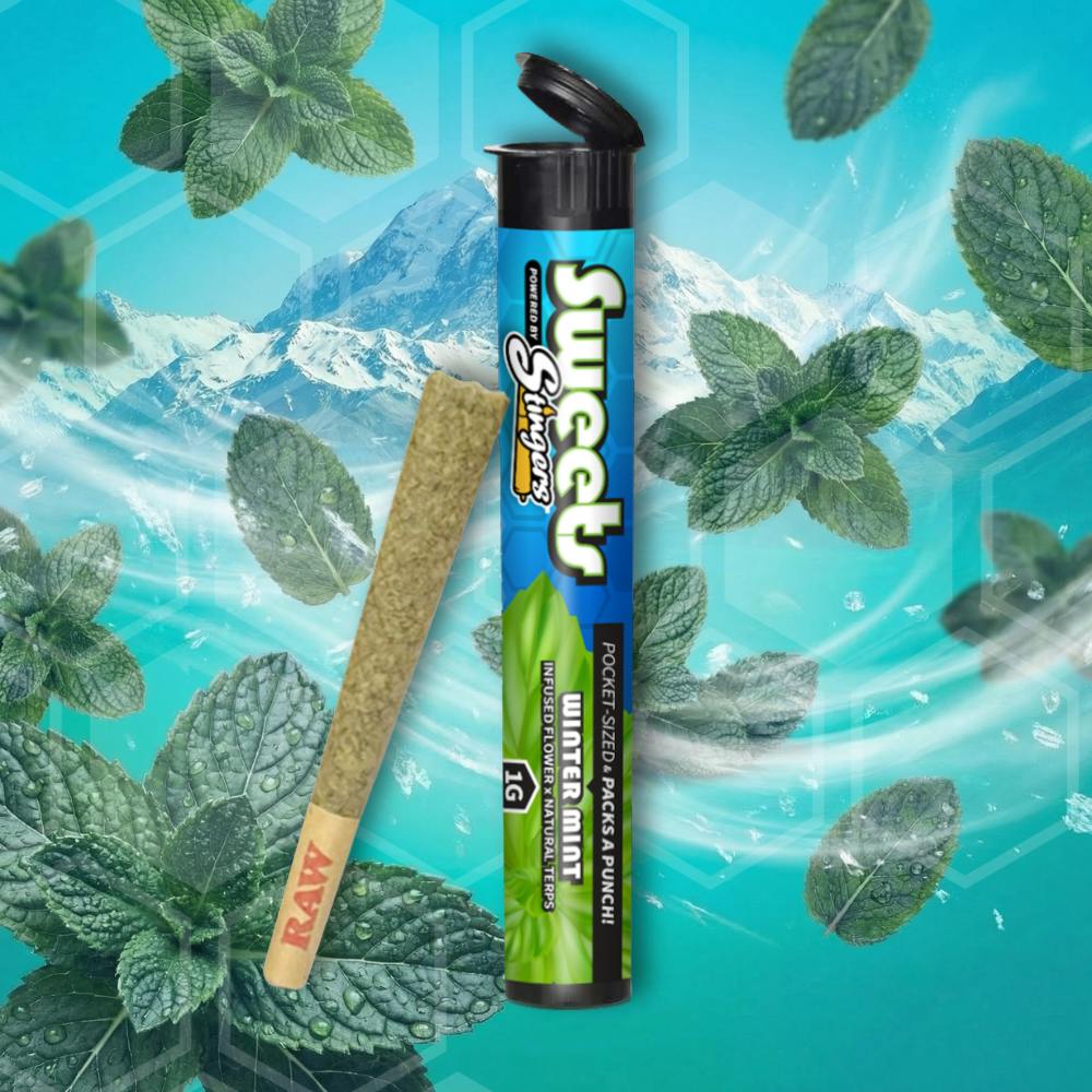 Product: Stingers Sweets | Winter Mint | Liquid Diamond Infused Preroll - 1g