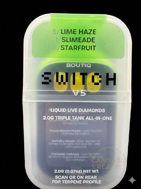 Boutiq | Lime Haze x Slimeade x Starfruit | Liquid Live Diamonds Disposable Vape - Sativa-Indica-Hybrid