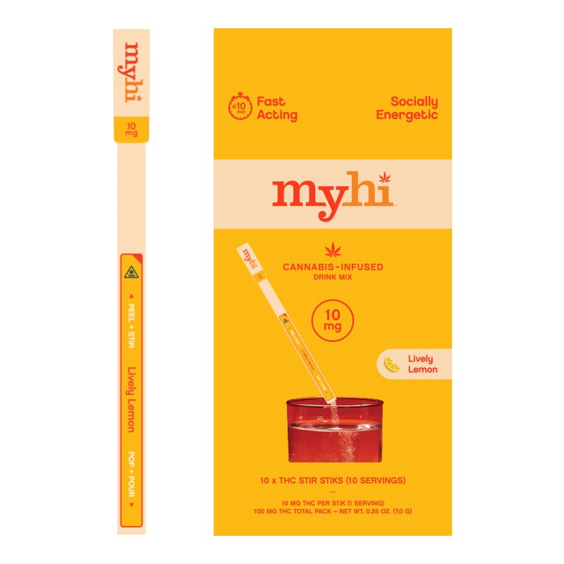 MyHi – Lively Lemon Stir Sticks – 10pk 0.01g Edibles | MyHi |