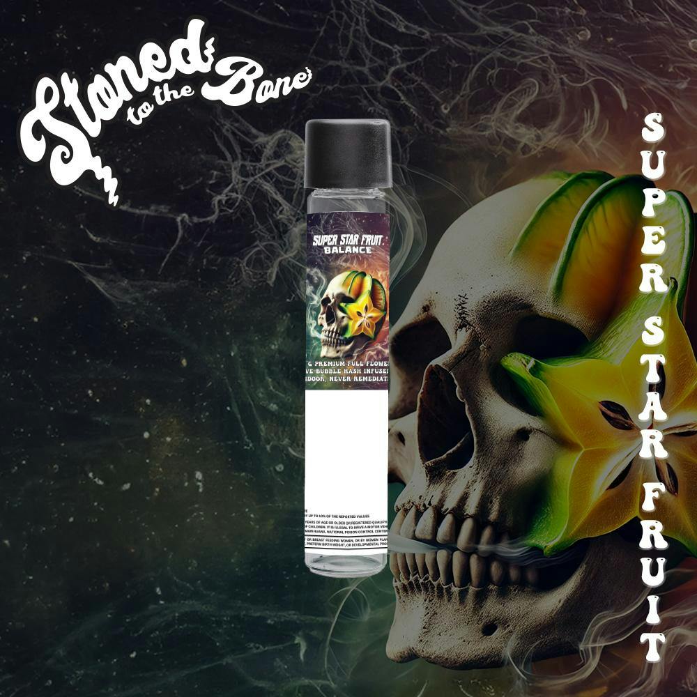 Stoned to the Bone - 1g Live Bubble Hash Preroll - Super Star Fruit