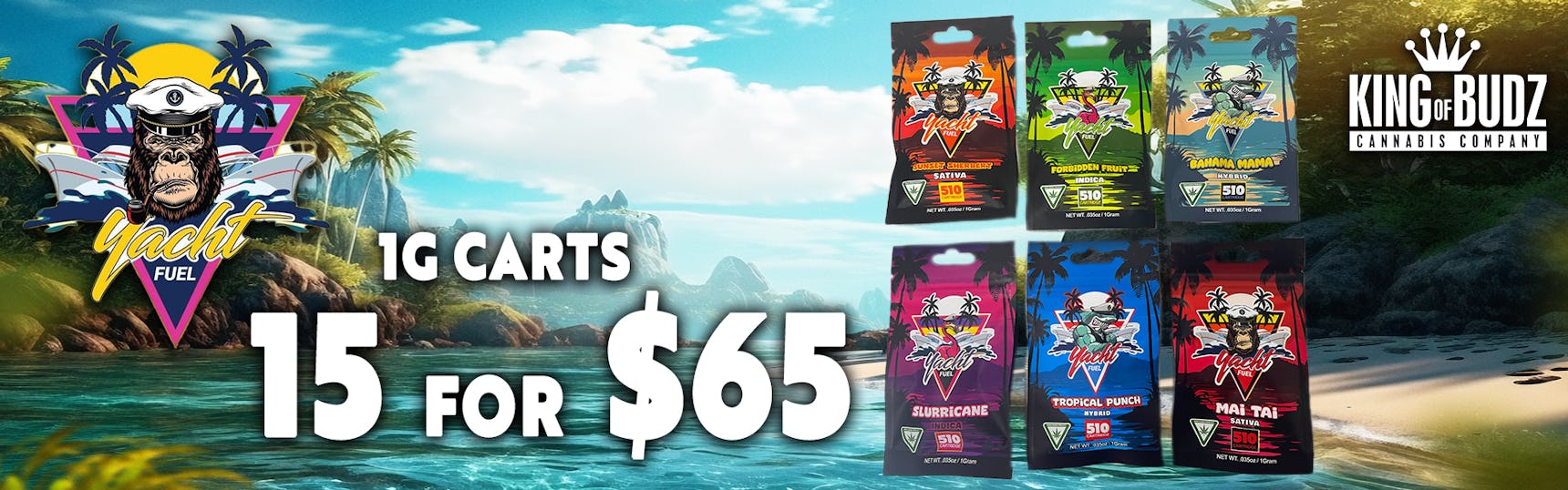 15 FOR $65 YACHT FUEL 1G CARTS