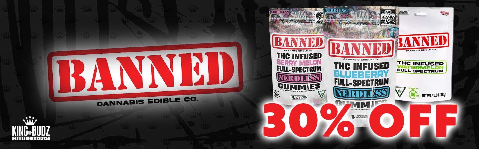 30 Percent off Banned (Excludes SINGLES)