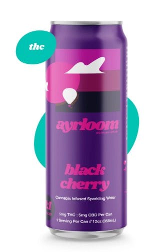 Sparkling Water | Black Cherry 1:1 | Single | 5mg THC 5mg CBD | Ayrloom | $5