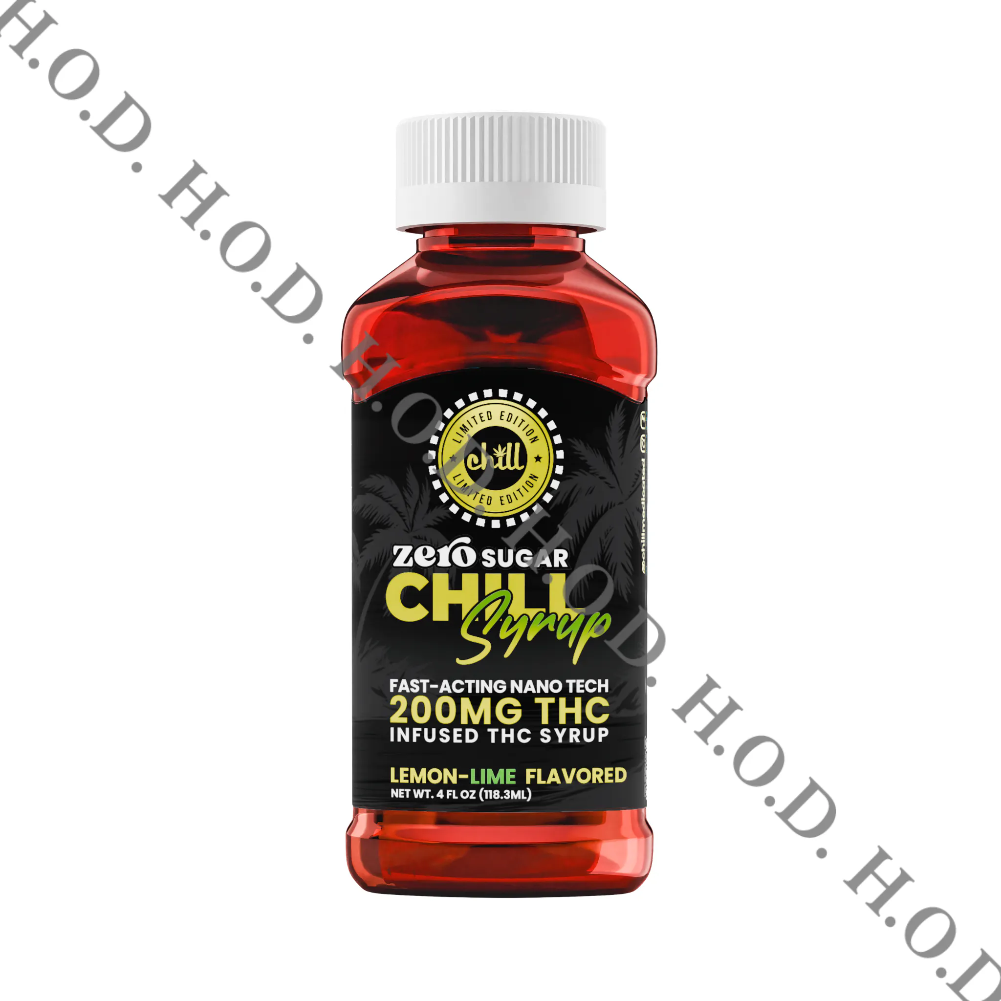 Chill Medicated Lemon-Lime Zero Sugar THC Syrup 200mg | House of