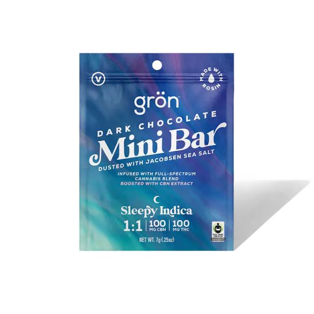 Grön 1:1 Dark Chocolate Mini Bar - Sleepy Indica - CBN/THC