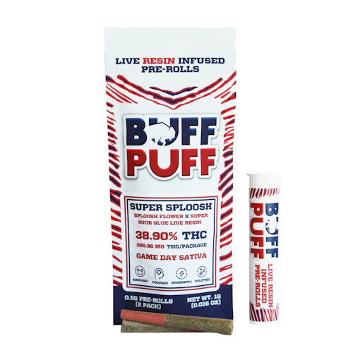 Buff Puff - 2 Pack Live Resin Infused .5g Prerolls - Super Sploosh