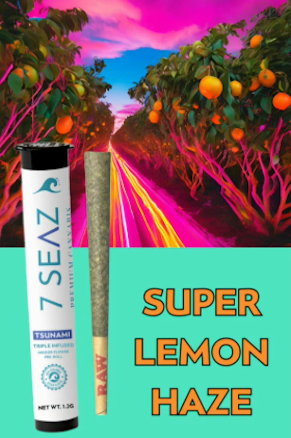Product Infused Preroll Tsunami | Super Lemon Haze (S/H) | 1.2g | 7 Seaz
