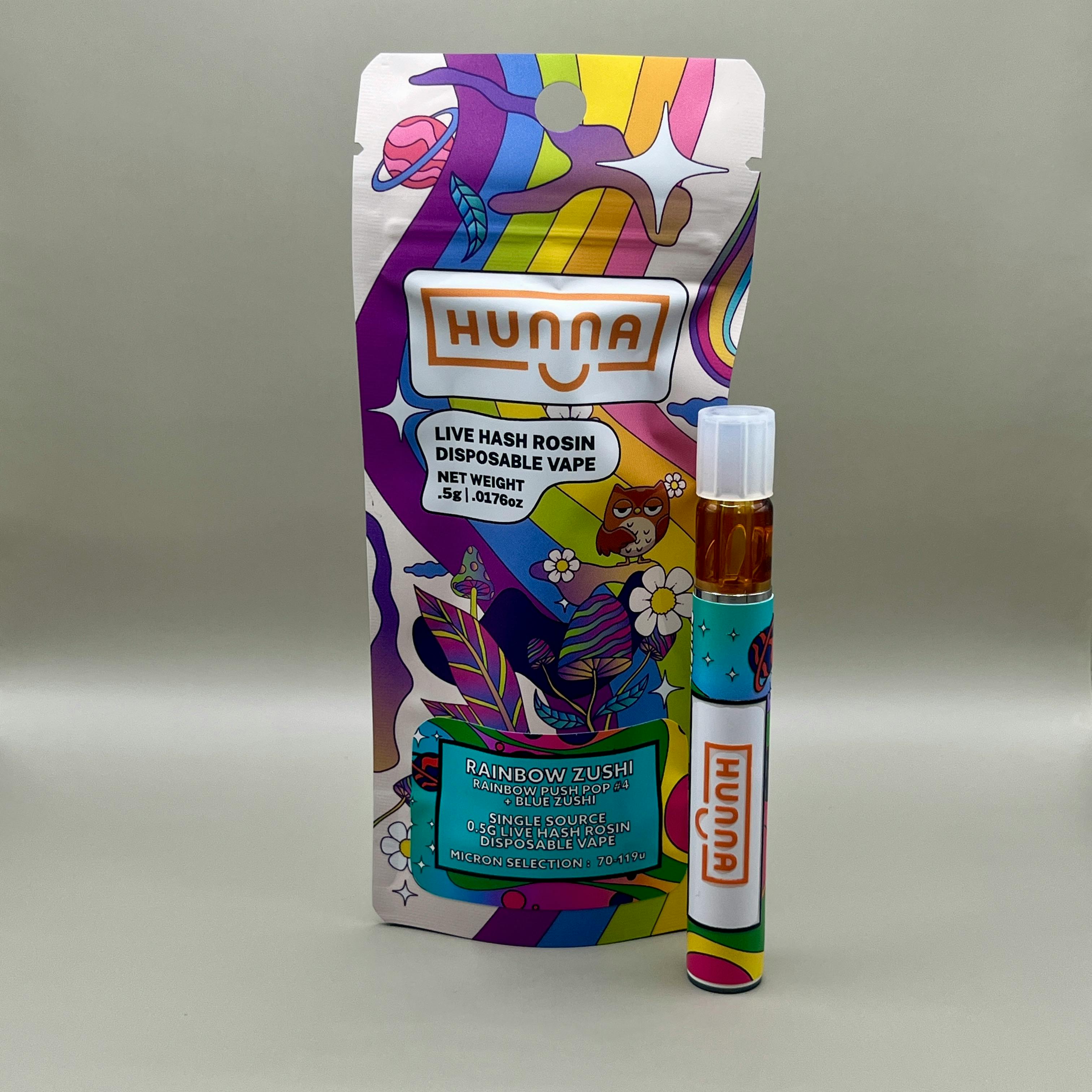 Hunna - .5g Live Rosin Disposable - Rainbow Zushi
