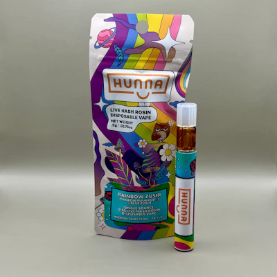 Hunna - .5g Live Rosin Disposable - Rainbow Zushi - DISPOSABLES by Hunna at King of Budz