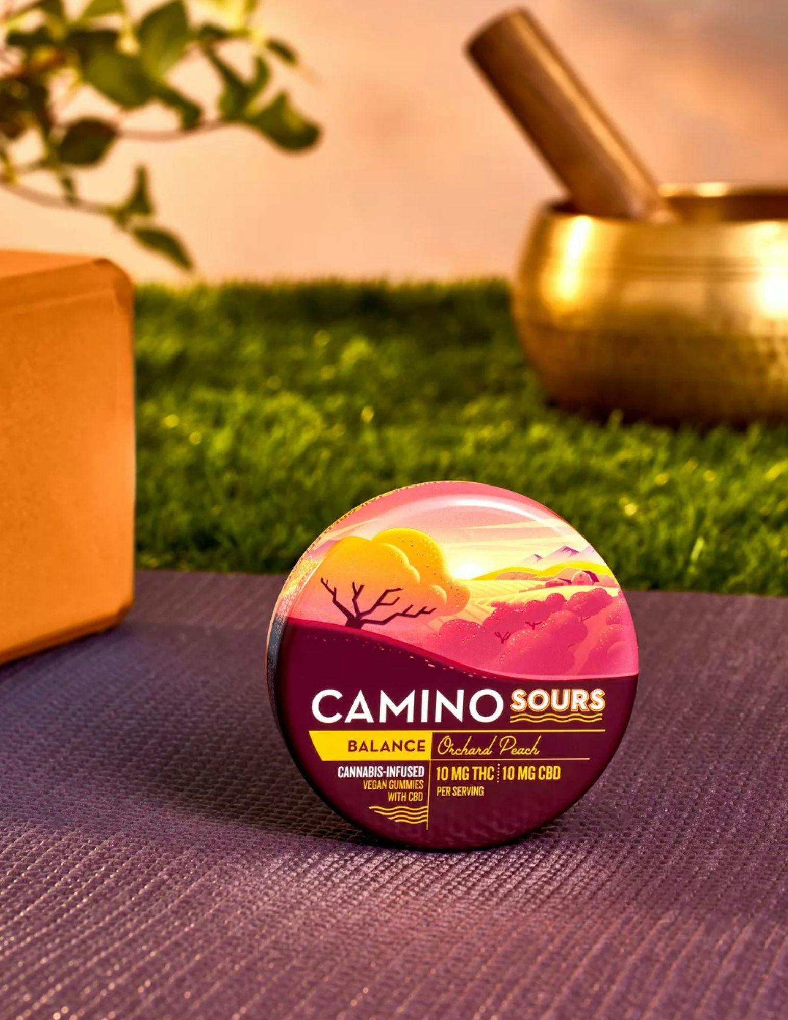 Camino Camino 10pk 10mg Sour Gummies- Balance Orchard Peach | 1:1 THC:CBD | 100mg