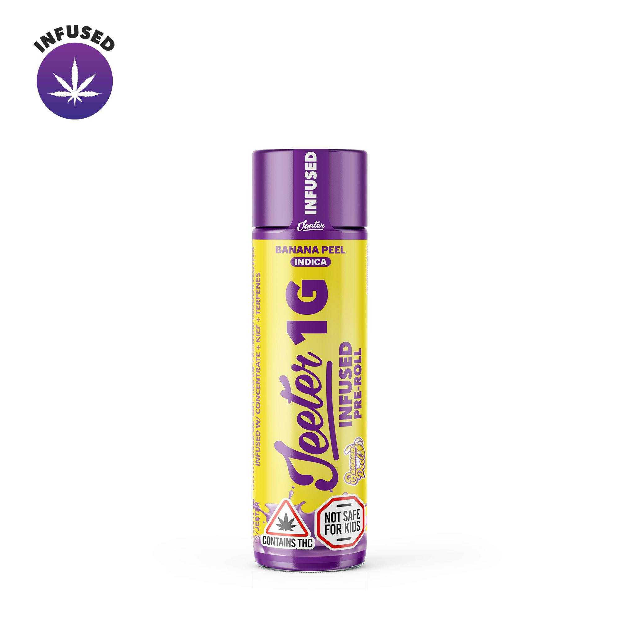 Jeeter Infused Pre Roll Banana Peel Indica Marijuana for Sale Joint Operations Dispensary