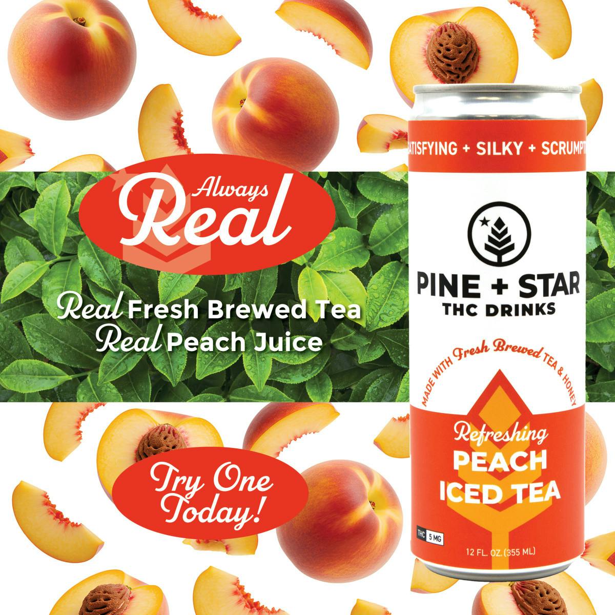 Photo of Peach Iced Tea 5mg Drink Pine+Star