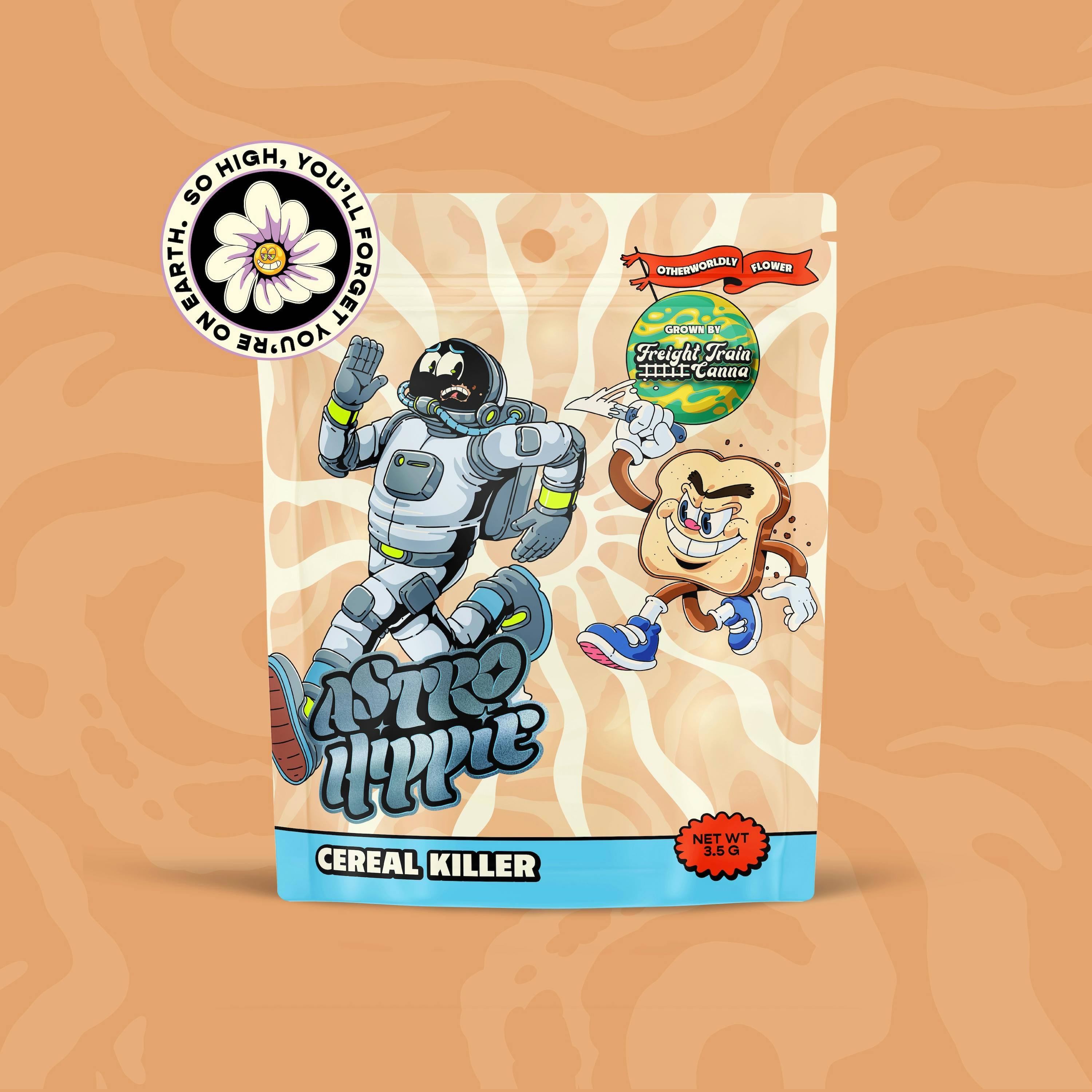 Astro Hippie x Freight Train Canna - 3.5g Prepacked - Cereal Killer