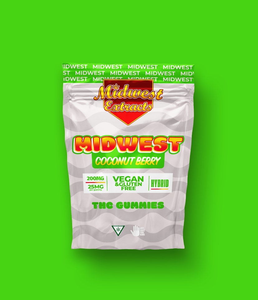 Midwest Extracts | 200mg Gummies | Coconut Berry