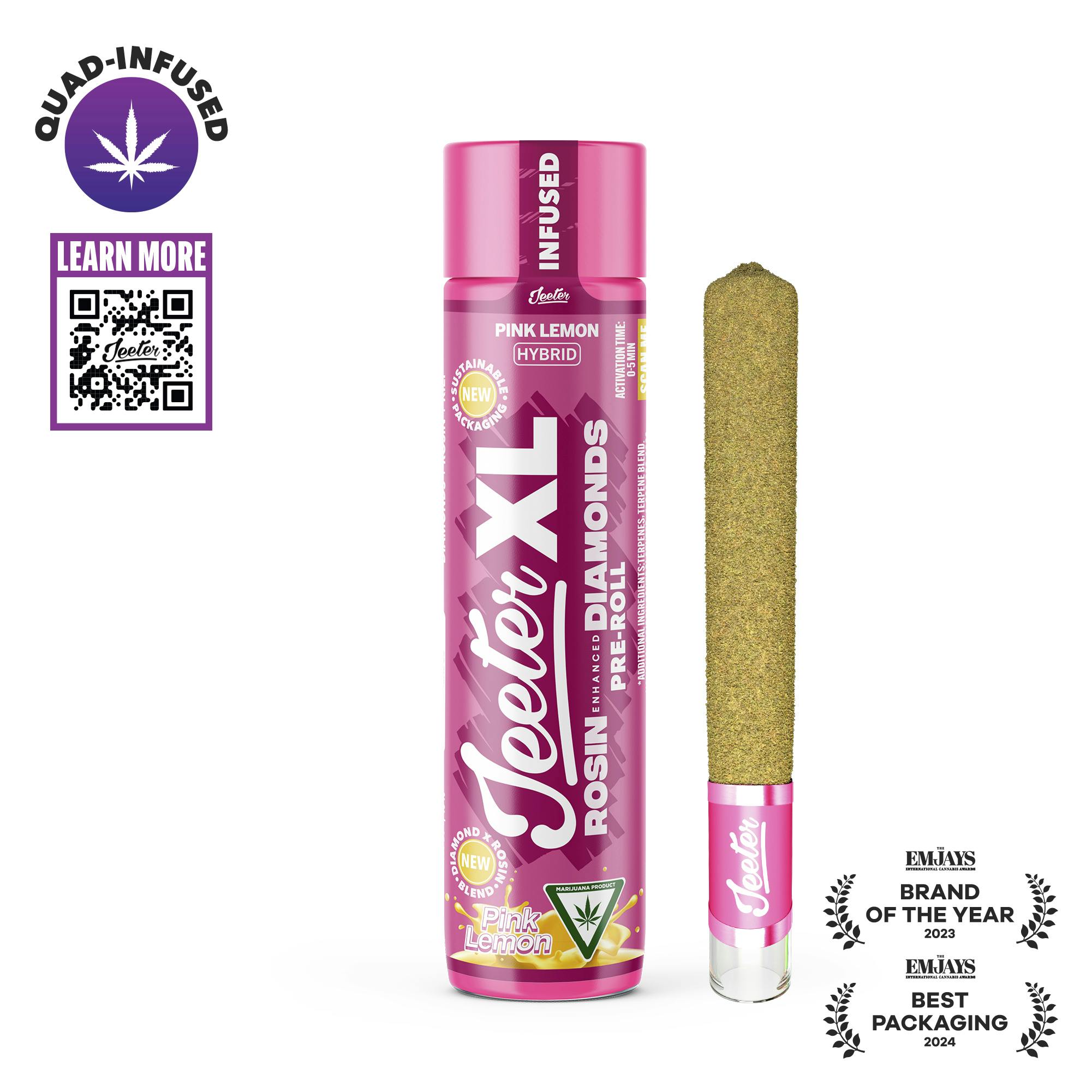 Product: Jeeter | Pink Lemon | Infused XL Pre-roll | 2g | Hybrid