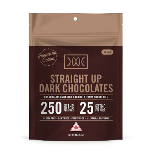 Straight Up Dark Chocolate 10mg (10ct) – Dixie Chocolates-active