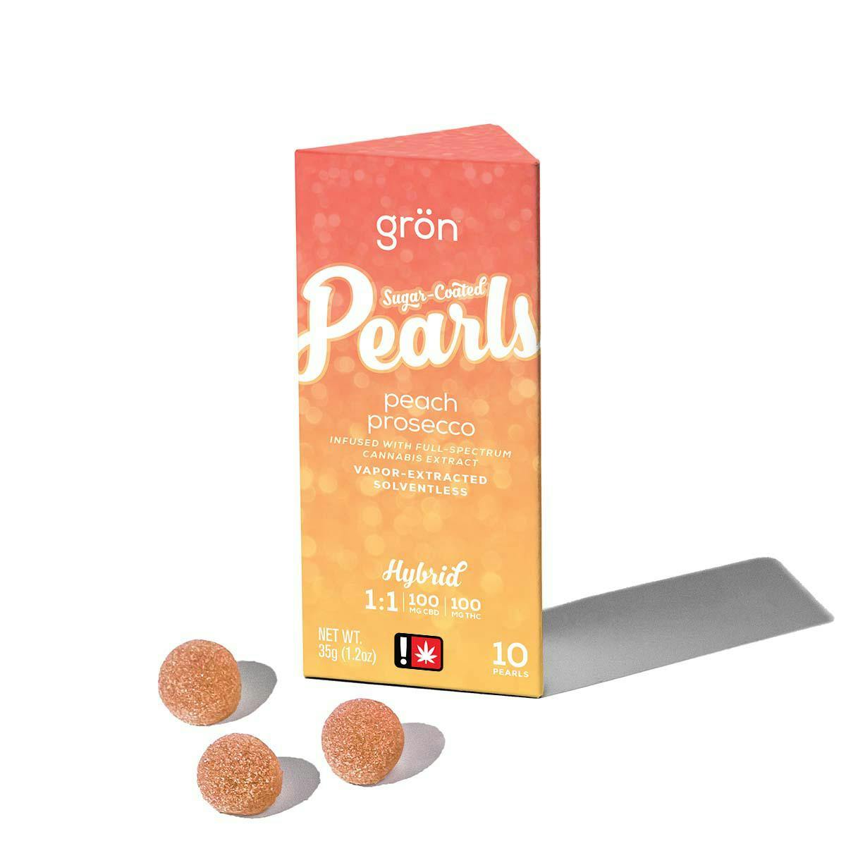 Photo of Gron 100mg 1:1 THC:CBD PEACH PROSECCO Balanced & Bubbly Pearls 10pk