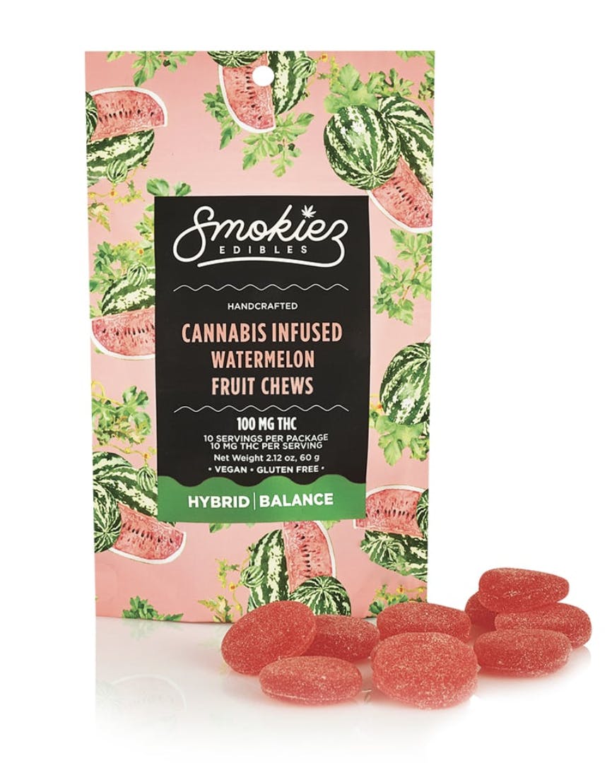 Photo of Smokiez – Sweet Watermelon Hybrid Fruit Chews – 100mg