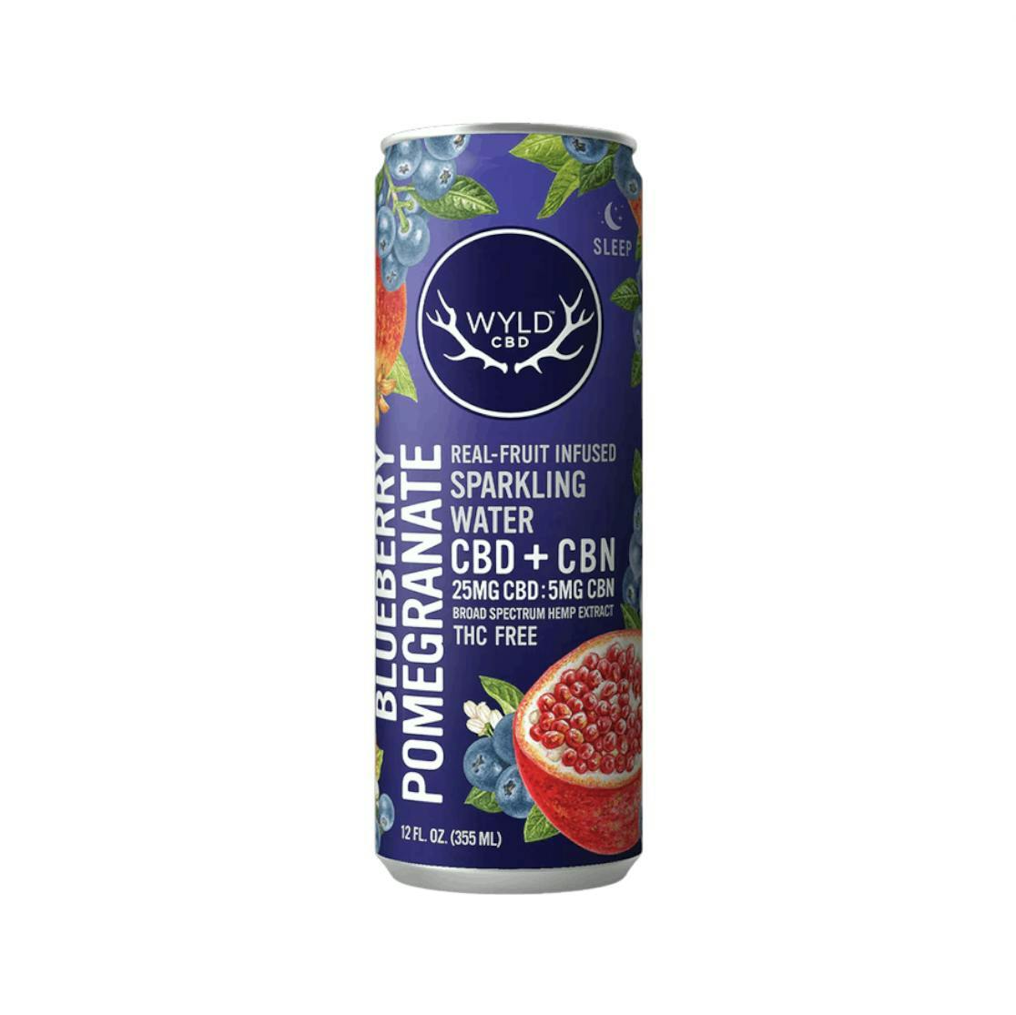 Wyld CBD Blueberry Pomegranate 5:1 CBD:CBN 25mg Sparkling Water