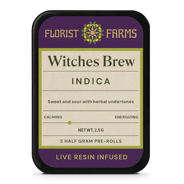 Florist Farms Infused Live Resin Witches Brew | 1/2 Gram Joints | 5pk