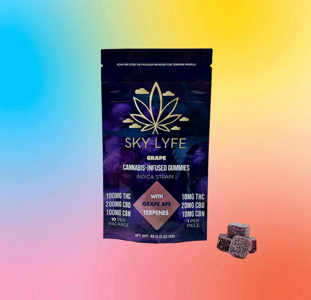 Edibles | Sky Lyfe | Grape Gummies - Nighttime | THC/CBD/CBN | 400mg