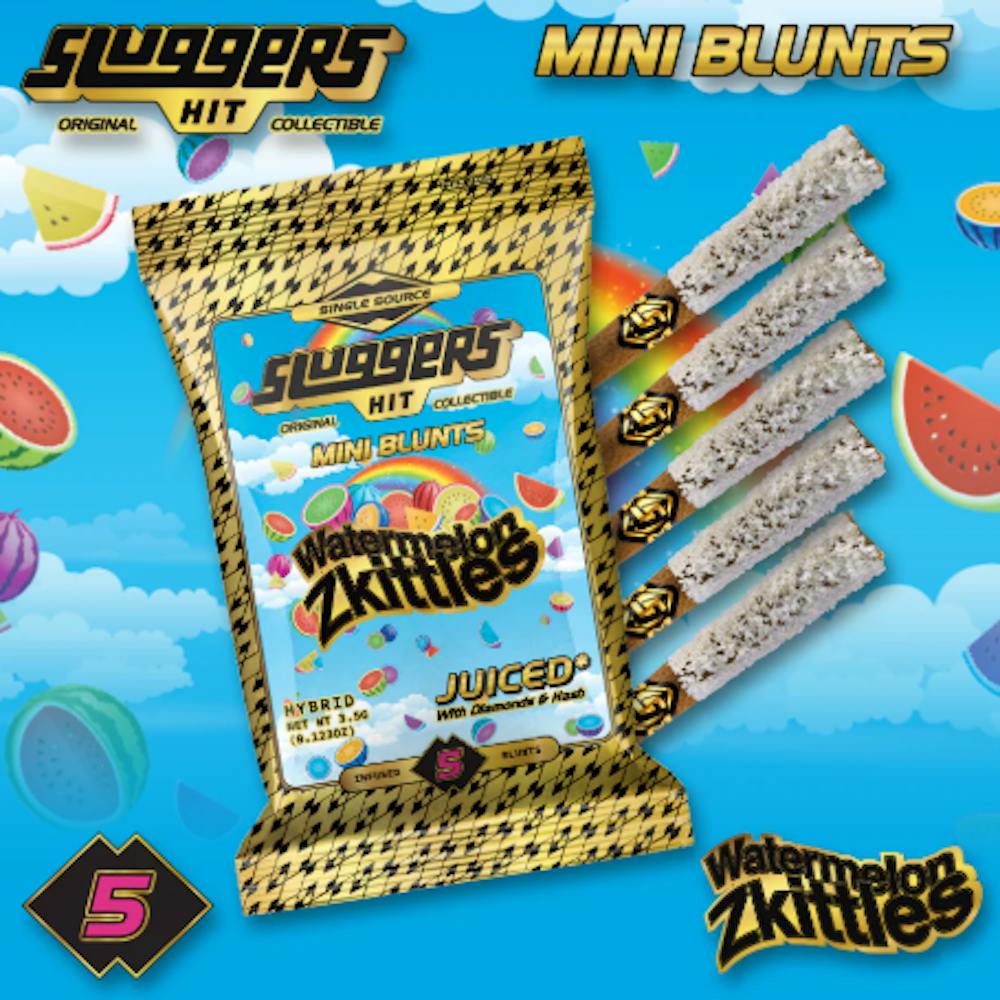 Product Infused Mini Blunts | Watermelon Zkittles (H) | Juiced 5pk | Sluggers