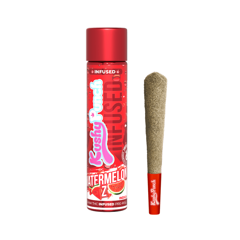 1G Kushy Punch Infused Liquid Diamond & Live ResinPreroll - Watermelon Z