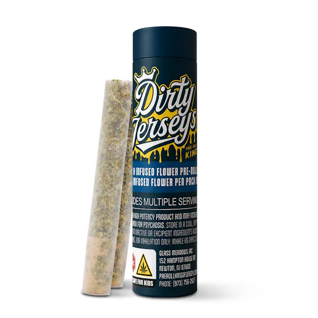 Dirty Jerseys Diamond Infused Pre-Roll Pack Honey Banana 2pk/1g (indica hybrid, infused pre roll packs, 2.5g)